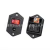 Enchufe CC Dos en Uno con Interruptor 5525 5521Enchufe Hembra CC + Interruptor KCD1 Rojo Transparente Enchufe de Audio