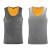 Colete Térmico Masculino de Veludo Dupla Face para o Inverno com Acolchoamento de Veludo, Roupa Íntima de Base Próxima ao Corpo, Colete Masculino com Gola Redonda, Peça Dupla