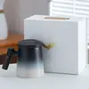 Taza de té cerámica Shanhai degradada con regalo hecho a mano Taza con separación de té Hogar creativo Personal Oficina Taza Regalo empresarial