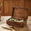 Caja de Almacenamiento de Madera Retro China para Joyería, Facturas, Artículos Pequeños, Decoración, Caja de Madera, Atrezzo para Rodajes de Cine y Televisión