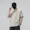 Camiseta de Manga Corta para Hombre, Diseño Agrietado Nuevo de Verano, Estilo Hong Kong, Holgada, Fresca, Cómoda, Camiseta de Moda y Versátil