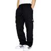 Pantalones casuales deportivos nuevos transfronterizos forrados de polar Pierna Multibolsillos Cordón Pantalones de trabajo holgados para hombre