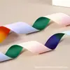 Fita canelada de poliéster colorida, fita de cor gradiente para embrulho de presentes têxteis para casa, fita impressa para caixa de presente DIY