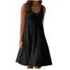 8806#Wish Amazon AliExpress popular vestido de playa de gran vuelo sin mangas con cuello redondo y costuras de 7 colores y 8 tallas para mujer