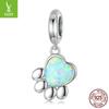 Prata Ziyun novo banhado a platina bonito garra opala pingente Opala pata impressão diy pulseira frisada acessórios SCC2102