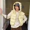 Colete de Penas Feminino 2026 Outono/Inverno Novo Estilo Coreano Saco de Leite Nuvem Com Capuz Solto Quente Jaqueta de Penas de Pato Branca