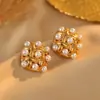 Pendientes de Perla Retro Franceses, Pendientes Elegantes Nuevos Populares, Diseño de Nicho de Perla para Mujer, Estilo Clásico de Fragancia Pequeña