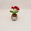 Planta en maceta tejida a crochet de lana nueva transfronteriza, maceta tejida creativa, maceta linda, planta en maceta nomeolvides que anima activamente