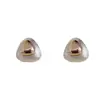 Moda de Nicho Pendientes de Tachuela Triangulares de Bloqueo de Color Dorado y Plateado Elegantes de Lujo Ligero Personalidad Única Sentido del Diseño Pendientes al por Mayor