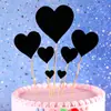 Paquete de 10 bolas de pelo para decorar tartas de cumpleaños, nubes, luna roja enchufable, nubes blancas, adornos de arcoíris para tartas, banderas.