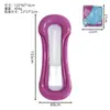 Flotador Hamaca para Piscina Transfronterizo, Cama Flotante Plegable Rayada, Sillón Lounge Inflable para Agua, Flotador Inflable de PVC de Verano