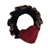 Diadema de Encaje con Estampado de Leopardo y Corazón para Mujer, Cuerda para el Cabello de Fieltro de Lana de Alta Gama, Banda Elástica de Alta Elasticidad, Accesorio para el Cabello para Mujer
