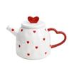 Juego de Té de la Tarde Corazón de Chica Transfronterizo Taza de Agua para el Hogar Tetera Ins Simple Lindo Regalo de Acompañamiento Juego de Tazas de Café