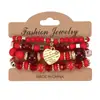 Pulsera de Cristal con Abalorios Estilo Oceánico Transfronterizo Bohemio Original Color Caramelo Colgante de Corazón para Mujer