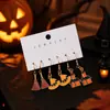 Brincos de Halloween Mais Vendidos Transfronteiriços Desenho Animado Abóbora Morcego Teia de Aranha Enfeites de Orelha Moda Europeia Americana Exagerados Pendentes de Orelha Atacado