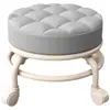 Taburete Giratorio con Ruedas, Taburete Pequeño con Ruedas, Herramienta Amigable para Niños, Taburete Giratorio para Niños, Taburete Redondo Multifuncional para Rellenar Costuras, Asiento Suave