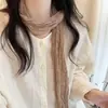 Bufanda larga de seda plisada artística vintage para mujer, nueva moda 2026, bufanda versátil con un tacto de alta gama y elegante corbata de cuello