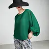 Miyake Talla Grande Verano para Mujer Top Plisado Adelgazante para Mujer Manga Murciélago Pulóver Comercio Exterior Suelto Camiseta para Mujer