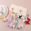 Llavero de Coche Colgante de Poni de Cuero Estéreo Relleno de Algodón de Dibujos Animados Colgante Creativo de Unicornio de Cuero de PU para Mochila