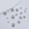 Plata de Ley S925 Bañada Artesanía Pulsera Deslumbrante con Cuentas de Hoja Curva con Patrón de Arena Cuentas Espaciadoras Cuentas de Flor Cuentas para Collar DIY Hecho a Mano