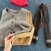 Chaleco suéter de otoño e invierno para niños, top cárdigan moderno estilo coreano, chaleco de punto cálido para niños y niñas