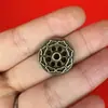 Porta incienso de hilo zen con nueve agujeros, mini incienso de loto con forma de calabaza de cobre, base de incienso de hilo con forma de gota de agua, quemador de incienso antiguo