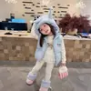 Qw262375 Colete de Algodão para Meninas 2026 Outono/Inverno Estilo Coreano Acolchoado Espesso Quente com Capuz Jaqueta Colete para Bebês Meninas