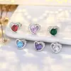 Pendientes Transfronterizos de Plata S925 para Nuevo Producto Estilo Coreano Clásico Pendientes en Forma de Corazón Disponibles en Cinco Colores Pendientes Populares Exquisitos Venta al por Mayor