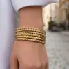 Pulsera de Diseño Incrustada con Circonita y Diamantes, Acero Inoxidable Chapado en Oro, Apilable, Lujo Ligero, Brillante, Elegante Pulsera para Mujer, Joyería que No se Desvanece