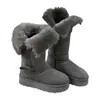 Primer Encuentro Ji Gray Botas de Nieve de Suela Gruesa Temporada 2026 Estilo Nuevo Uso Bidireccional Zapatos de Algodón Engrosados con Felpa Botas Largas Peludas