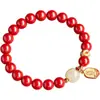 Pulsera de Joyería de Cinabrio Crudo Natural con Alto Contenido de Oro Púrpura Arena Roja Imperial, Venta Directa desde la Fábrica