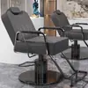 Nuevo Modelo de Silla de Peluquería Reclinable para Corte de Cabello y Afeitado, Asiento Engrosado, Giratoria y de Altura Ajustable, Acero Inoxidable, para Peluquería y Tintes