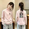 Camiseta Interior de Polar para Niña con Cuello Medio Alto Manga Larga Infantil Bonita Niña Pequeña Elegante Ropa Interior Otoño e Invierno