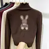 Camiseta Espessa de Manga Longa para Meninas com Bordas Franzidas, Gola Meia-Alta Estilosa, Camiseta Base Escovada para Outono e Inverno