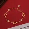 Vietnam Shajin Antigo Fa Esmalte Dourado Seis Cabaças Pulseira Latão Banhado a Ouro Azul Queimado Fulu Duplo Completo Pulseira