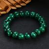 Pulsera estilo nacional de malaquita natural redonda lisa negra mate patrón de lasaña clara 6mm-20mm malaquita