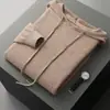 Sudadera con Capucha de Lana para Hombre Color Sólido Tejido Holgado Manga Larga Sudadera con Capucha y Bolsillos Top Básico Exclusivo Transfronterizo