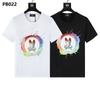 Psy Venta al por Mayor Marca Americana de Moda Cho Bun Camiseta Colorida Calavera Conejo Degradado Estampado de Letras Estilo de Pareja Manga Corta Ny