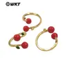 Wt-Rf010 Diseño de Cereza Roja Fresca y Dulce Anillo Abierto de Latón para Pegamento Joyería Versátil Apilable