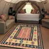 Tapetes de Chão Estilo Étnico Retro Americano Transfronteiriços, Tapetes Decorativos Persas Completos para Sala de Estar, Cobertores Resistentes ao Desgaste e Amigáveis à Pele para Mesas de Cabeceira