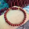 Pulseira de Cinábrio Natural de Alto Teor Zijin Cinábrio Versátil Cabaceira Corajosa Design de Nicho Melhor Amiga Presente Pulseira Feminina