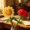Producto terminado de flor de girasol y rosa, línea de hielo, cara sonriente gigante, hecho a mano, regalo para el Día del Maestro y la temporada de regreso a clases