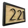Placa de puerta digital de 5 pulgadas al por mayor, personalidad creativa digital, placa de puerta digital de metal, placa de puerta de muebles, señalización