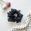 Scrunchie de rede fofo e casual com estampa de leopardo estilo coreano para mulheres, elástico de rabo de cavalo de alta qualidade, acessório de cabelo, ornamento de cabelo