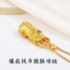 Colgante Pixiu de la Fortuna Chapado en Oro de Larga Duración Hecho a Mano DIY Collar Cadena de Suéter Llavero Accesorio