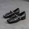 Shanghai Jiejie 2025 Primavera Nuevos Zapatos de Salón Lolita de Tacón Bajo Cuadrados con Zapatos Mary Jane de Boca Baja para Mujer