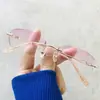 Gafas para Miopía para Mujer Se Pueden Personalizar con Lentes Graduados, Hechas de Titanio Puro, Sin Montura, Bordes Cortados a Diamante, Ultraligeras, Luz Antiazul, Corrección de Astigmatismo, y Lentes Ópticos Fotocromáticos