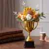 Regalos para el Día de San Valentín, Souvenirs Transfronterizos, Trofeos, Ramos de Girasoles Sonrientes para Maestros y Maestras, Flores Tejidas a Crochet Hechas a Mano Creativas