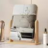 Espejo de tocador más vendido con diseño abatible, adecuado para dormitorios de estudiantes, como espejo de escritorio o para uso doméstico; un espejo de maquillaje de madera