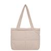 Bolso acolchado de algodón de diseño exclusivo para mujer 2026 Nuevo estilo coreano Cuadrado Pequeño Color Sólido Simple Bolso de hombro para debajo del brazo